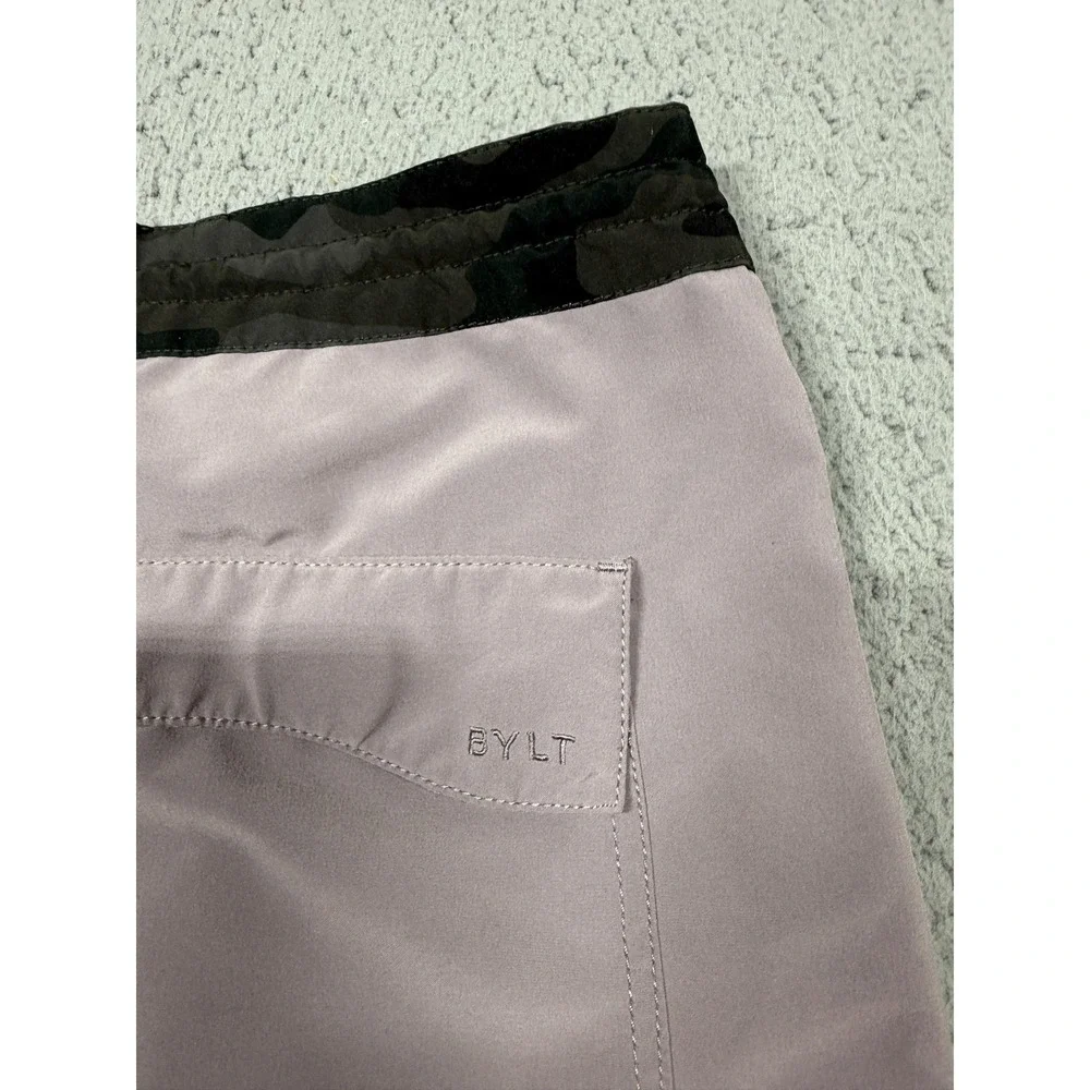 BYLT Board Shorts Mens L Purple Solid Swim Trunks Drawstring‎ Pockets Quick Dry